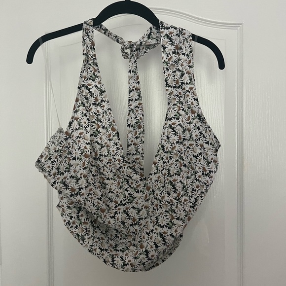 Abound Floral Daisy Print Halter Top SZ 4X - Picture 2 of 5